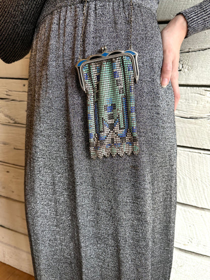 1920s Whiting and Davis deco chainmail bag