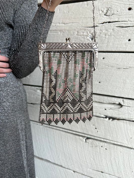 1920s patterned deco chainmail bag