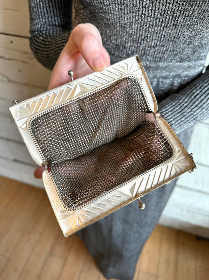 1920s patterned deco chainmail bag