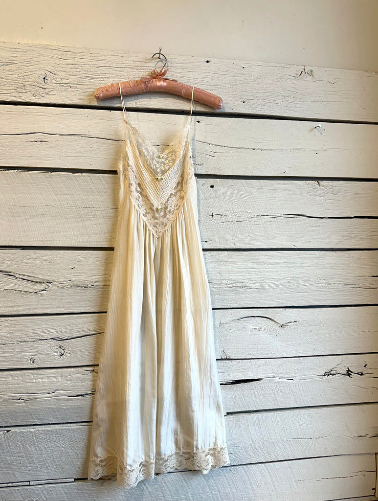1950s/1960s silk lace lingerie dress
