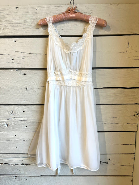 1960s lace trim lingerie dress