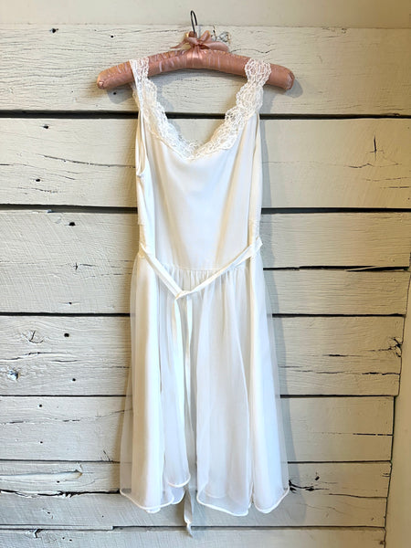 1960s lace trim lingerie dress