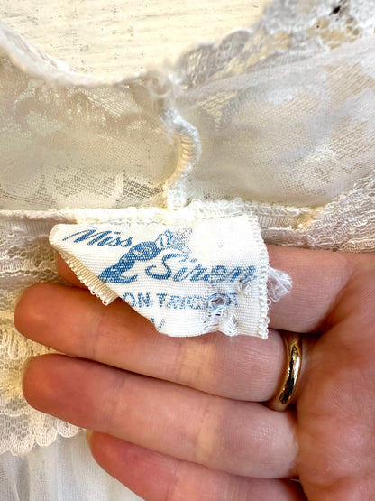 1960s lace trim lingerie dress