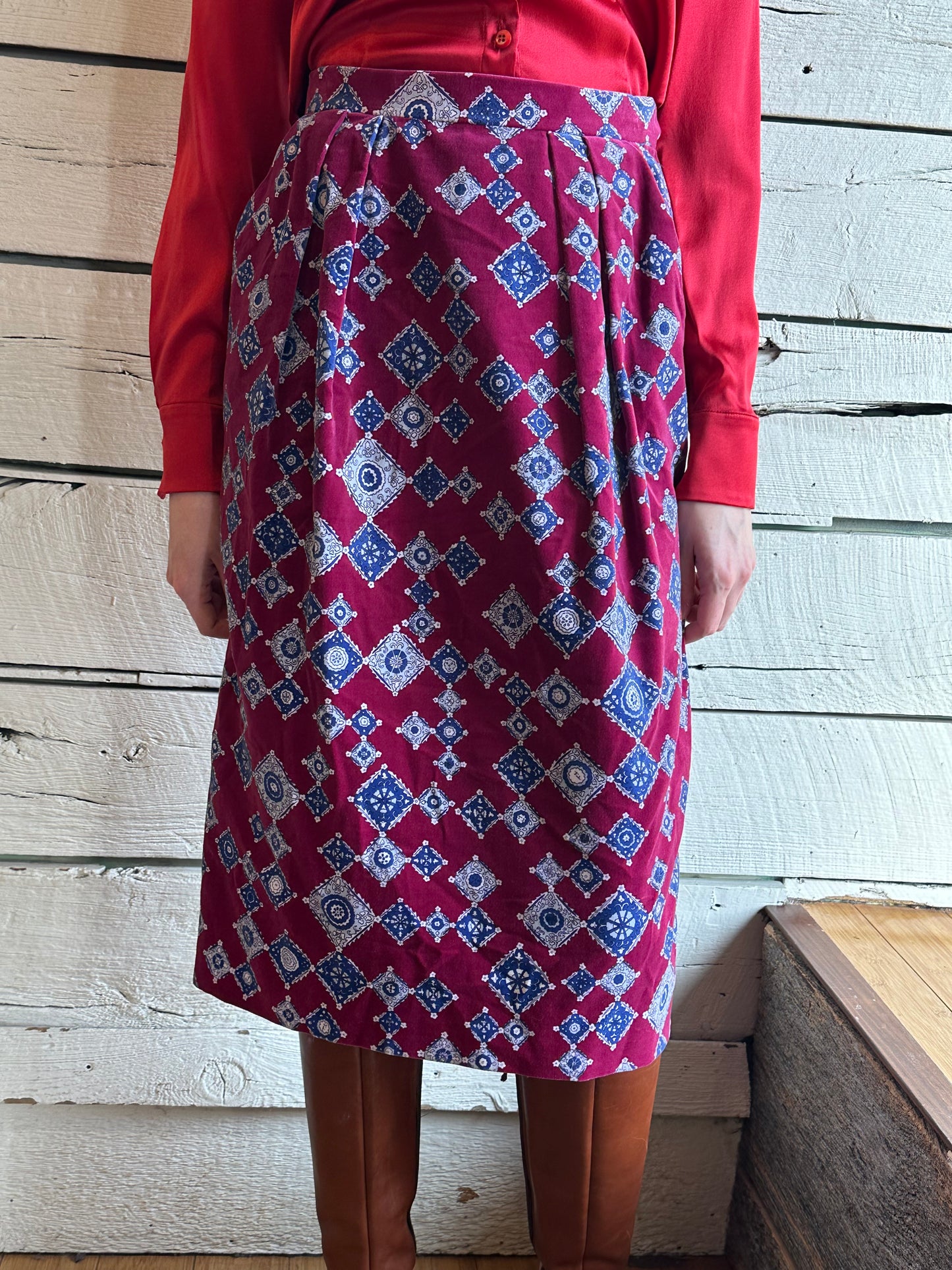1960s/1970s Emilio Pucci velvet midi skirt