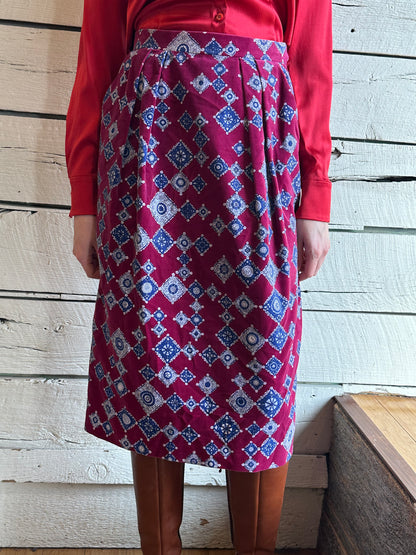 1960s/1970s Emilio Pucci velvet midi skirt